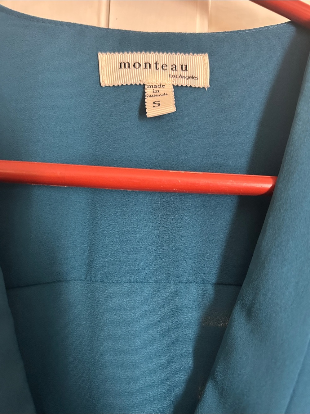 Monteau Teal Wrap Peplum Blouse - Picture 2 of 8